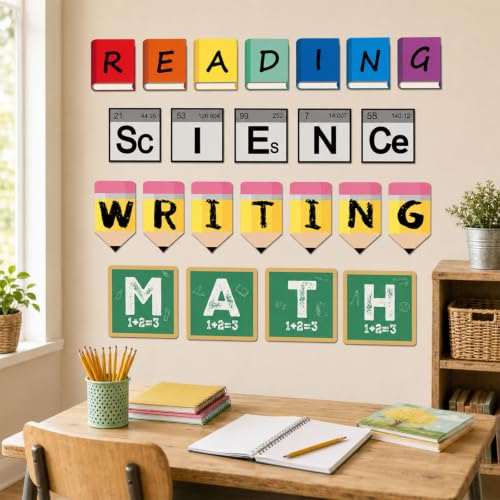 23-Piece Core Subjects Classroom Bulletin Board Set for Elementary Teachers