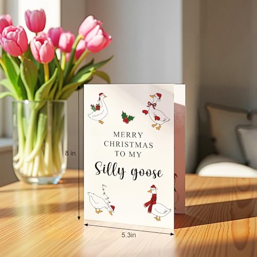 Silly Goose Christmas Card Gift for Him Her - Funny Holiday Greeting Card