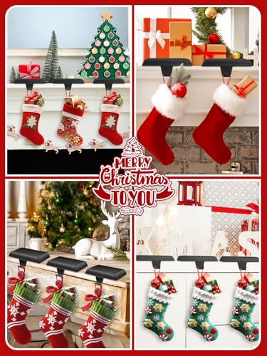 EBANKU Christmas Stocking Holders 8 Pack, Black, 5x2.7 Inches, Rust-Resistant