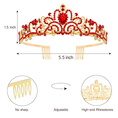 Rhinestone Birthday Tiara Crown with Sash Set for Women and Girls