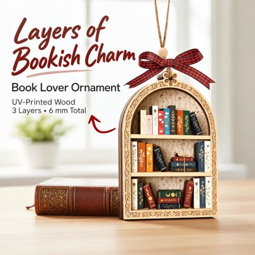 Book Ornament for Christmas Tree - Book Lover Gift, Library Themed