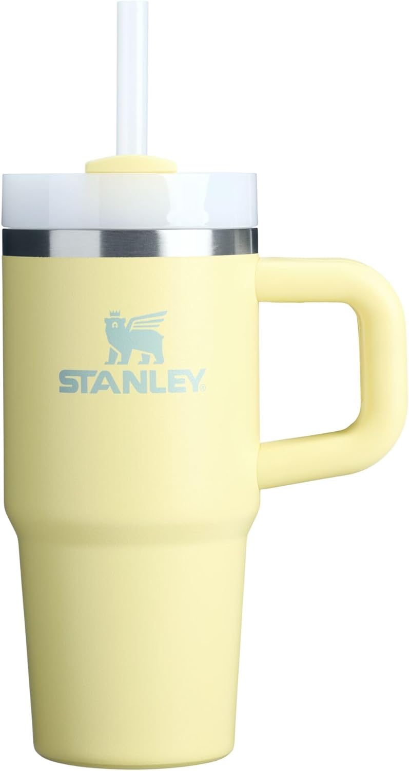 STANLEY Quencher H2.0 Tumbler - Insulated 14 oz Stainless Steel Cup with Handle & Straw | BPA-Free Pomelo Color