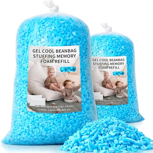 Shredded Memory Foam Filling 10lbs, Soft Bean Bag Refill and Pillow Stuffing