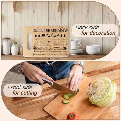 Christmas Recipe For Christmas Wooden Charcuterie Board - Winter Bamboo Cutting Board, Holiday Gift for Family & Friends