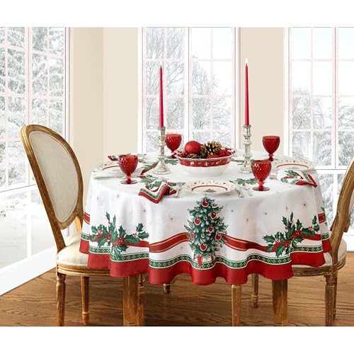 Elrene Villeroy & Boch Toy's Delight Holiday Round Tablecloth 70" Multicolor