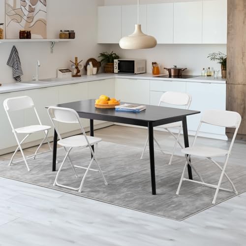 Folding Chairs Set of 4, Portable Stackable Steel Chair for Indoor Outdoor