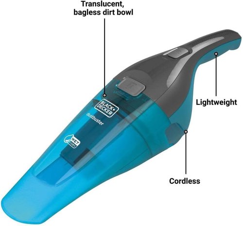 BLACK+DECKER Dustbuster Cordless Wet/Dry Handheld Vacuum - Compact & Powerful (HNVC215BW52)