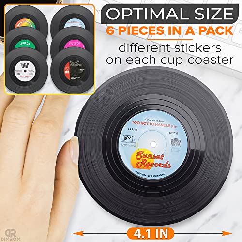 DIMROM 6 Pack Vinyl Coasters 4.1