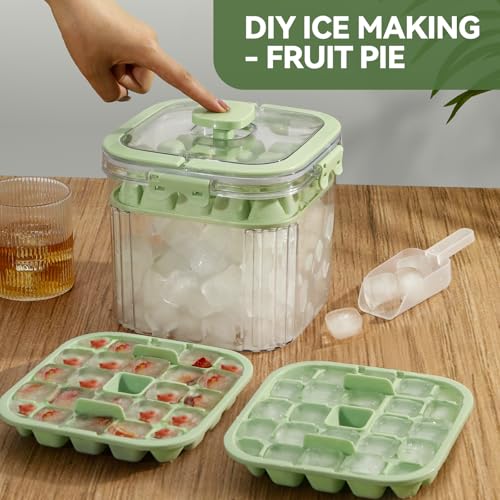 Portable Ice Bucket with Lid & Ice Cube Trays for Camping & Parties