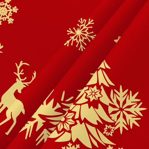 Faptoena 52x52 In Deer Christmas Tablecloth Square Red - Waterproof Holiday Table Cover