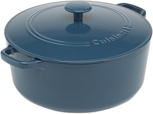 Cuisinart Enameled Cast Iron Round Casserole - Provencial Blue, 7-Quart | Durable & Stylish Cookware
