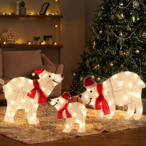White Bear Outdoor & Indoor Christmas Decor Lighted Christmas Decoration