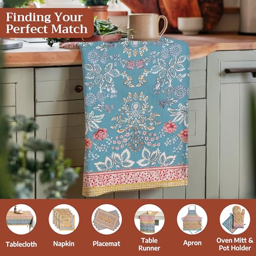 Set of 3 Cotton Kitchen Towels - 20" x 27.5" Absorbent Dish Cloths