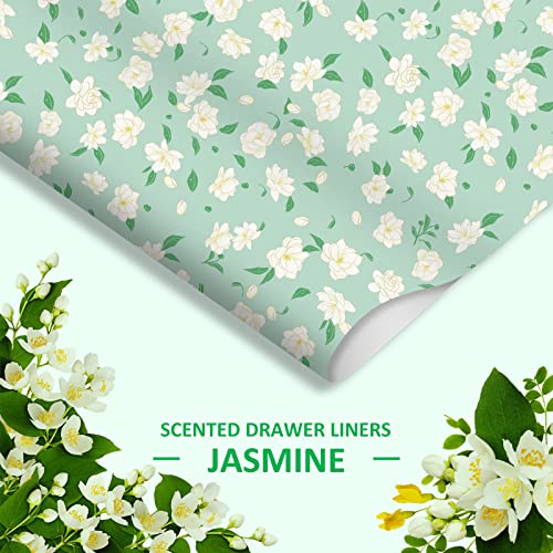 Jasmine Scented Drawer Liners - 6 Non-Adhesive Sheets for Closet & Dresser