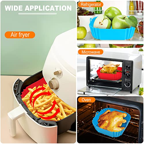 8-Inch Square Silicone Air Fryer Liners - Reusable 2-Pack (Fits 4 to 7 QT)