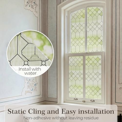Frosted Reeded Glass Window Privacy Film, 17.5"x78.7"