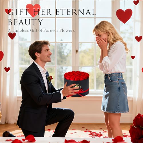 27 Preserved Roses in a Box - Long-Lasting Everlasting Flower Gift