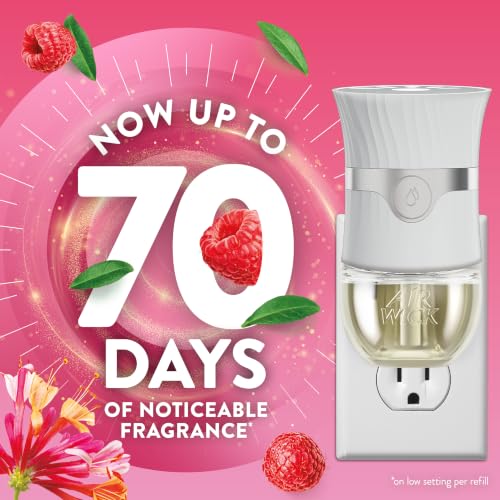 Plug-In Scented Oil Air Freshener Refills (4 Pack) - Honeysuckle & Raspberry