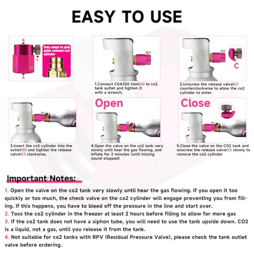 CO2 Refill Adapter for Quick Connect Soda Maker, CGA320 Tank Connector Kit
