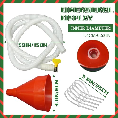 Joewuzun 1.5m Red Christmas Tree Watering Funnel with Long Spout & Ties