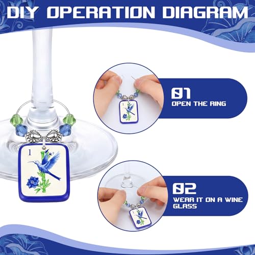 Novabright Chinese Style Mahjong Wine Charms Alloy Drink Markers for Parties