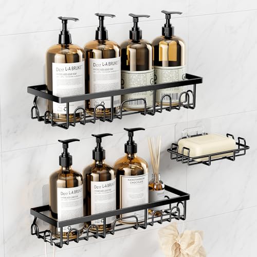 Shower Caddy 3-Pack Rustproof Adhesive Bathroom Organizer Shelves