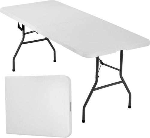 FDW Folding Table - Portable 6 FT Table for Parties & Backyard Events | White Color