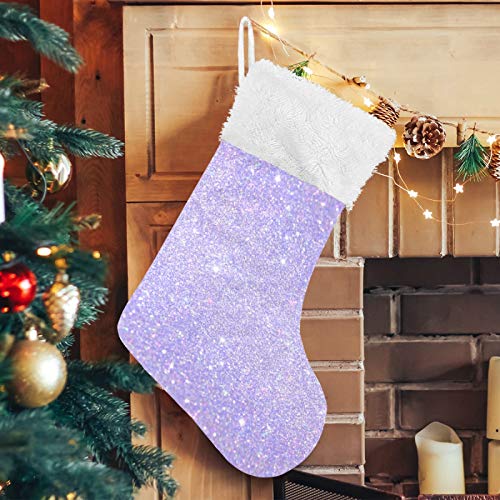 Blueangle 2 Pack Shiny Glitter Lavender Christmas Stockings - Large Holiday Decor