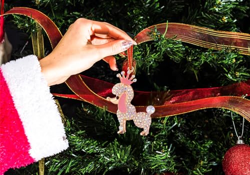 FurniGift Pink Poodle Christmas Ornament - Dog Lover Gift, Animal-dog-pink