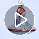 Old World Christmas Alien UFO Santa Hat Glass Ornament - Space Holiday Decor