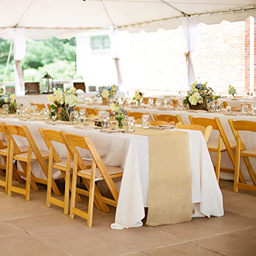 B-COOL 2 Pack 13x108 Inch Khaki Burlap Table Runners - Rustic Farmhouse Decor