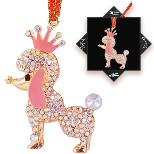 FurniGift Pink Poodle Christmas Ornament - Dog Lover Gift, Animal-dog-pink