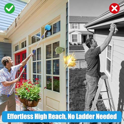 Cobweb Duster with 6 FT Extension Pole - Spider Web Cleaning Brush