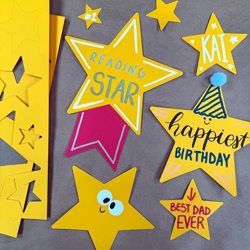 Gold Star Cutouts for Bulletin Boards, 240-Piece Set in 6 Sizes