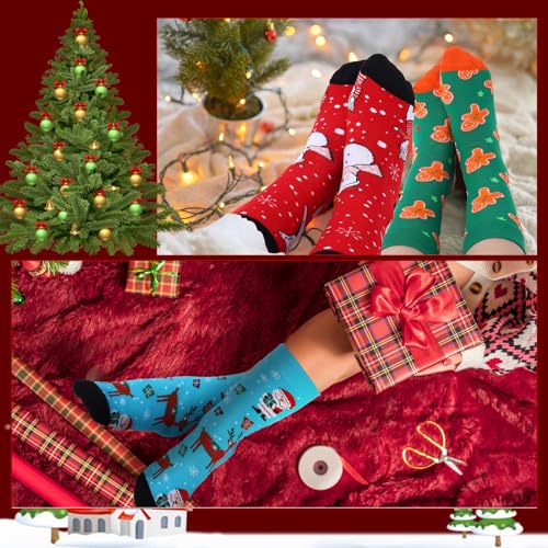 Novelty Christmas Socks Advent Calendar 24 Pairs for Men Women - Holiday Gift Set
