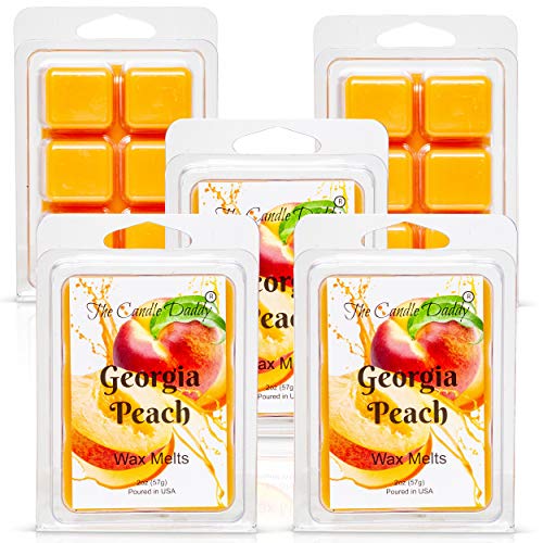 Georgia Peach Scented Wax Melts - 2 Ounce Pack with 6 Strongly Scented Cubes