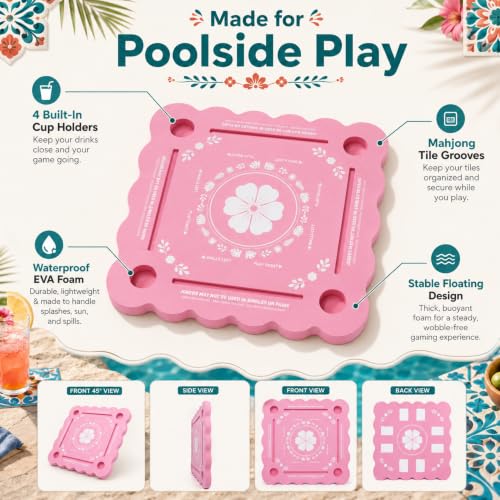 31.5" Floating Mahjong Pool Table - Waterproof EVA Game Mat for Summer