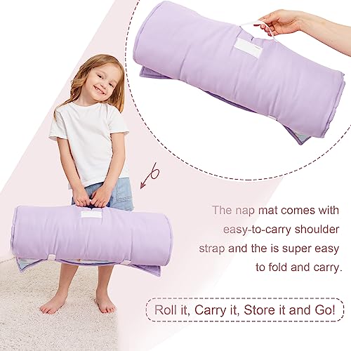 Extra Large Toddler Nap Mat with Pillow and Blanket for Preschool and Daycare