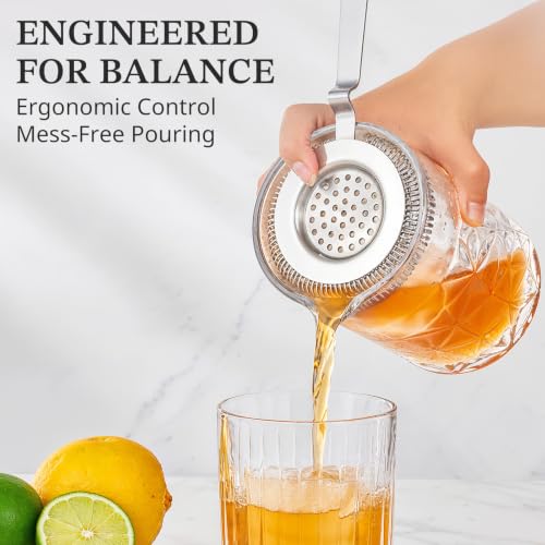 KITESSENSU Long Handle Hawthorne Strainer - 18/8 Stainless Steel Cocktail Filter