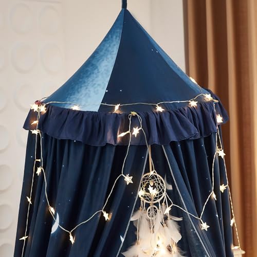 Girls Princess Bed Canopy - Soft Round Dome Hanging Reading Nook Tent
