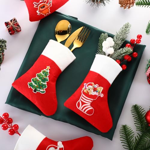 Mini Christmas Stockings Bulk Pack, 6.7 Inch Holiday Tree Decorations