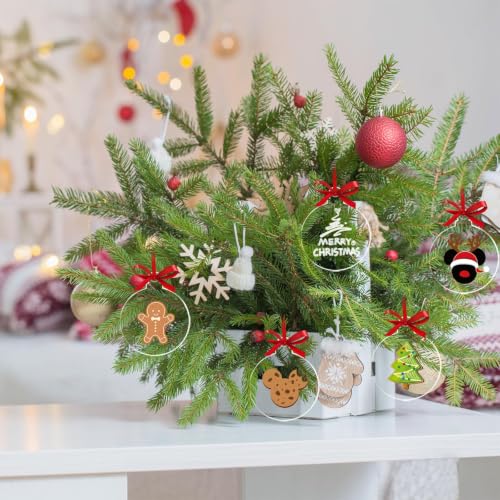 OuMuaMua 30-Pack 4-Inch Clear Acrylic Ornament Blanks for DIY Christmas Crafts