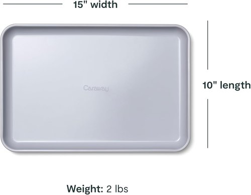 Caraway Non-Stick Ceramic Baking Sheet - Non-Toxic PTFE & PFOA Free - Ideal for Baking & Roasting - Medium (15" x 10") - Slate