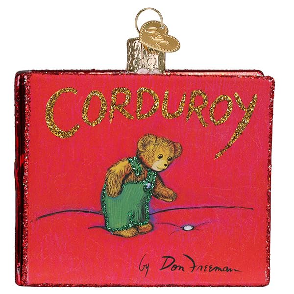 Old World Christmas Corduroy Book Glass Ornament - Handcrafted Holiday Decor