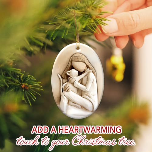 Veryhomy 2026 Cat Christmas Ornament - Cat Lover Gift, Ceramic Cat with Ribbon