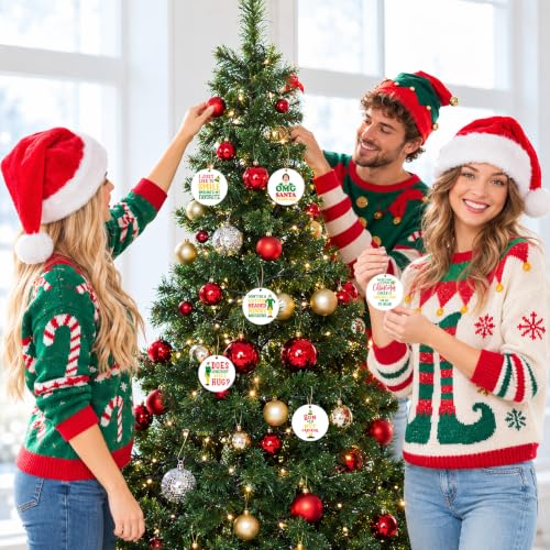 Cheroloven Buddy The Elf Christmas Tree Ornaments Set - 6 Funny Holiday Wood Decorations