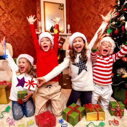 JOICEE 56Pcs Christmas Sticky Hands Toys – 8 Designs Stress Toys for Kids