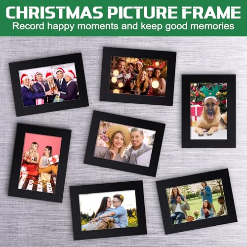 Soaoo 100 Pcs Black Magnetic Wallet Size Picture Frames for Fridge