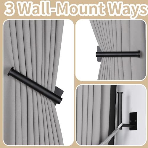 2-Pack Stainless Steel Curtain Holdbacks, Adhesive or Screw-In Wall Hooks