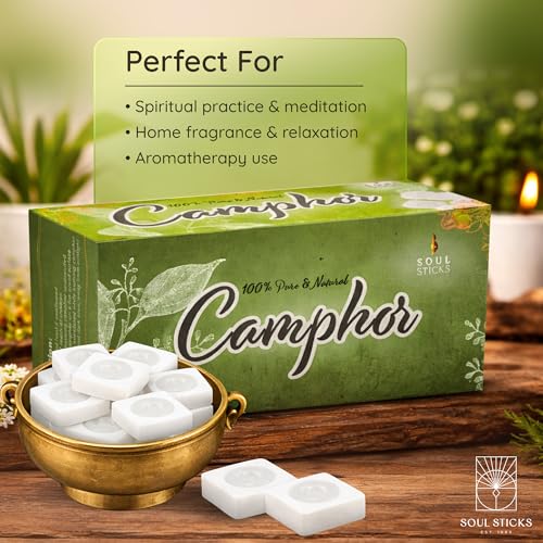 Natural Camphor Tablets for Aromatherapy and Puja Rituals, 150g
